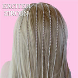 Long Tassel Hair Chain with Rhinestones