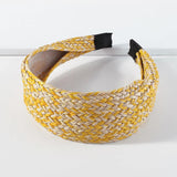 Straw Weave Headband Wide Brim Hair Band Summer Hairband