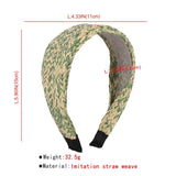 Straw Weave Headband Wide Brim Hair Band Summer Hairband