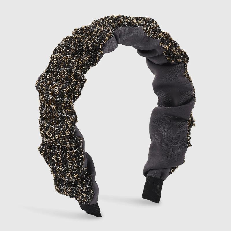 Autumn Winter Tweed Fabric Headband Plaided Pattern Hair Band