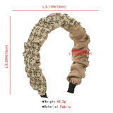 Autumn Winter Tweed Fabric Headband Plaided Pattern Hair Band