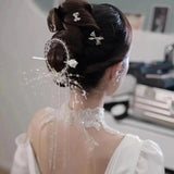 Fringe Crystal Bride Wedding Dress Headwear Hairpin