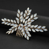 Opal Crystal Bridal Hair Combs - Wedding Headpiece