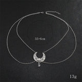 Boho Christmas Head Hair Jewelry Star Moon Stone Chain Crystal