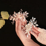Bridal Jewelry Rhinestone Headpiece Metal Leaf Wedding Haircomb