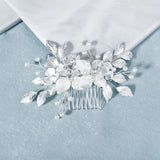 Bridal Jewelry Rhinestone Headpiece Metal Leaf Wedding Haircomb