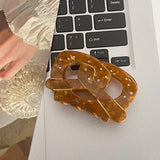 Retro Brown French Butterfly Knot Hair Clip Claw High Sense Acetic Acid Hair Acc