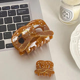 Retro Brown French Butterfly Knot Hair Clip Claw High Sense Acetic Acid Hair Acc