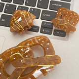 Retro Brown French Butterfly Knot Hair Clip Claw High Sense Acetic Acid Hair Acc