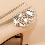 Efily Rhinestone Shoe Buckle Silver Wedding High Heels Shoe Clip Bridal Accessor