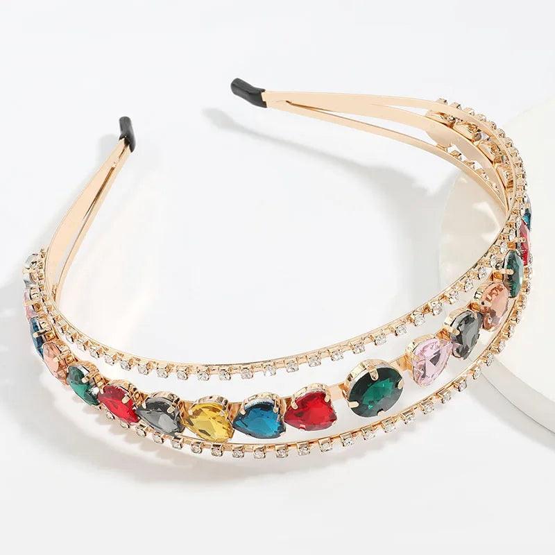 Crystal Tiara Crown Headband for Girls Bridal Prom Wedding Hair Accessory