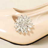 Efily Rhinestone Flower Shoe Decorative Clip Crystal Wedding Shoe Accessories