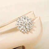 Efily Rhinestone Flower Shoe Decorative Clip Crystal Wedding Shoe Accessories