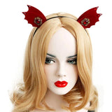Red Felt Animal Ears Devil Wings Bat Stone Flower Hairband Hair Hoop