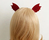 Red Felt Animal Ears Devil Wings Bat Stone Flower Hairband Hair Hoop