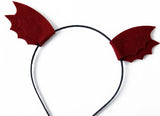 Red Felt Animal Ears Devil Wings Bat Stone Flower Hairband Hair Hoop