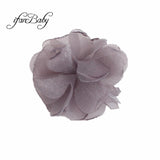 Girls Hair Accessories Burned Edges Flower Singed Organza Fabric Flower
