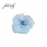 Girls Hair Accessories Burned Edges Flower Singed Organza Fabric Flower