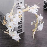 Lace Flower Headband Bridal Headdress Hairband Earring Set