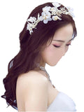 Lace Flower Headband Bridal Headdress Hairband Earring Set