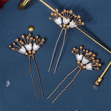 3pcs Flower Pearl Wedding Hairpin Clips Bridal Hair Accessories