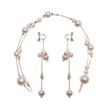 Pearl Flower Headband Earring Bridal Crown Hair Accessories