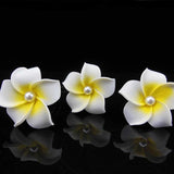6Pcs Hawaiian Plumeria Flower Foam Hair Clip for Women Girls