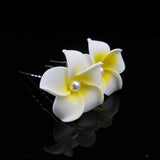6Pcs Hawaiian Plumeria Flower Foam Hair Clip for Women Girls