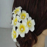 6Pcs Hawaiian Plumeria Flower Foam Hair Clip for Women Girls