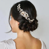 Big Pearl Crystal Wedding Hair Comb for Women