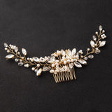 Big Pearl Crystal Wedding Hair Comb for Women