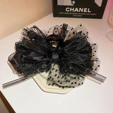 Bow Tie Ribbon Mesh Grab Clip Hair Claws