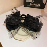 Bow Tie Ribbon Mesh Grab Clip Hair Claws