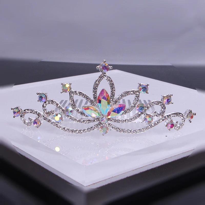 Crystal Combs Crown Rhinestone Hairpins Tiaras Bridal Wedding Hair Jewelry