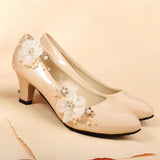 Efily Pearl Flower Shoe Clip Rhinestone Crystal Wedding Shoe Buckles