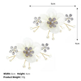 Efily Pearl Flower Shoe Clip Rhinestone Crystal Wedding Shoe Buckles