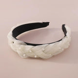 Pearls Chiffon Braided Headband Sweet Hairband for Women