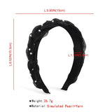 Pearls Chiffon Braided Headband Sweet Hairband for Women