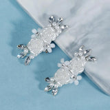 Fabric Rose Flower Shoe Clip Rhinestone Charms High Heels Buckle