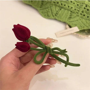 Flock Tulip Back Of Head Hair Clip