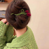 Flock Tulip Back Of Head Hair Clip