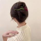 Flock Tulip Back Of Head Hair Clip