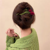 Flock Tulip Back Of Head Hair Clip