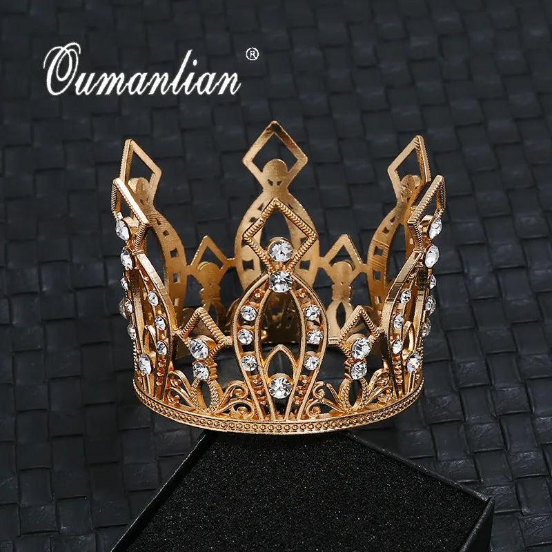 Golden Crystal Flower Crown Tiara Mini Tiara Wedding Hair Accessory E151