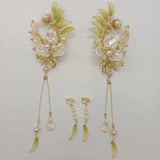 Chinese Style Tassel Hairpin Tiara With Earrings
