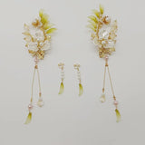Chinese Style Tassel Hairpin Tiara With Earrings