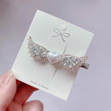 Crystal Zircon Hairpin Side Clip Angel Wings Headdress