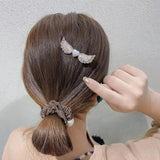 Crystal Zircon Hairpin Side Clip Angel Wings Headdress