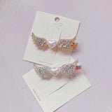 Crystal Zircon Hairpin Side Clip Angel Wings Headdress