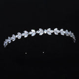 Zircon Silver Hairband Bridal Tiara Pearls Wedding Crown